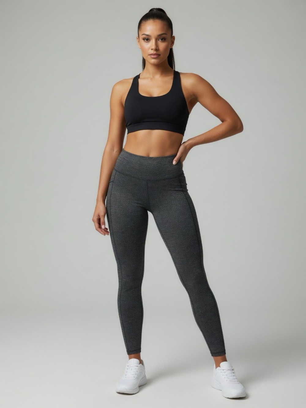 Mondetta Gray Chevron Print Leggings